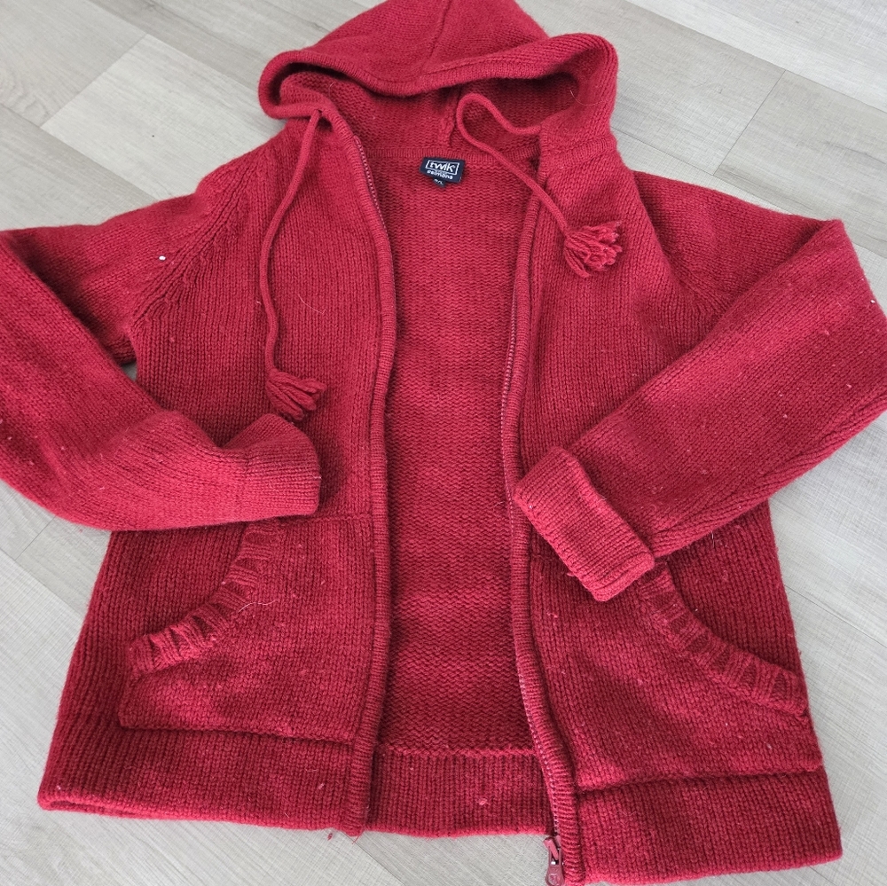 Twik Red Hooded Zip-Up Jacket
